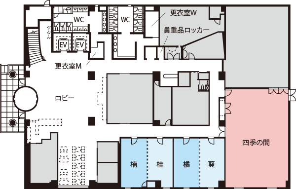 小部屋 バンケットホールフロア平面図